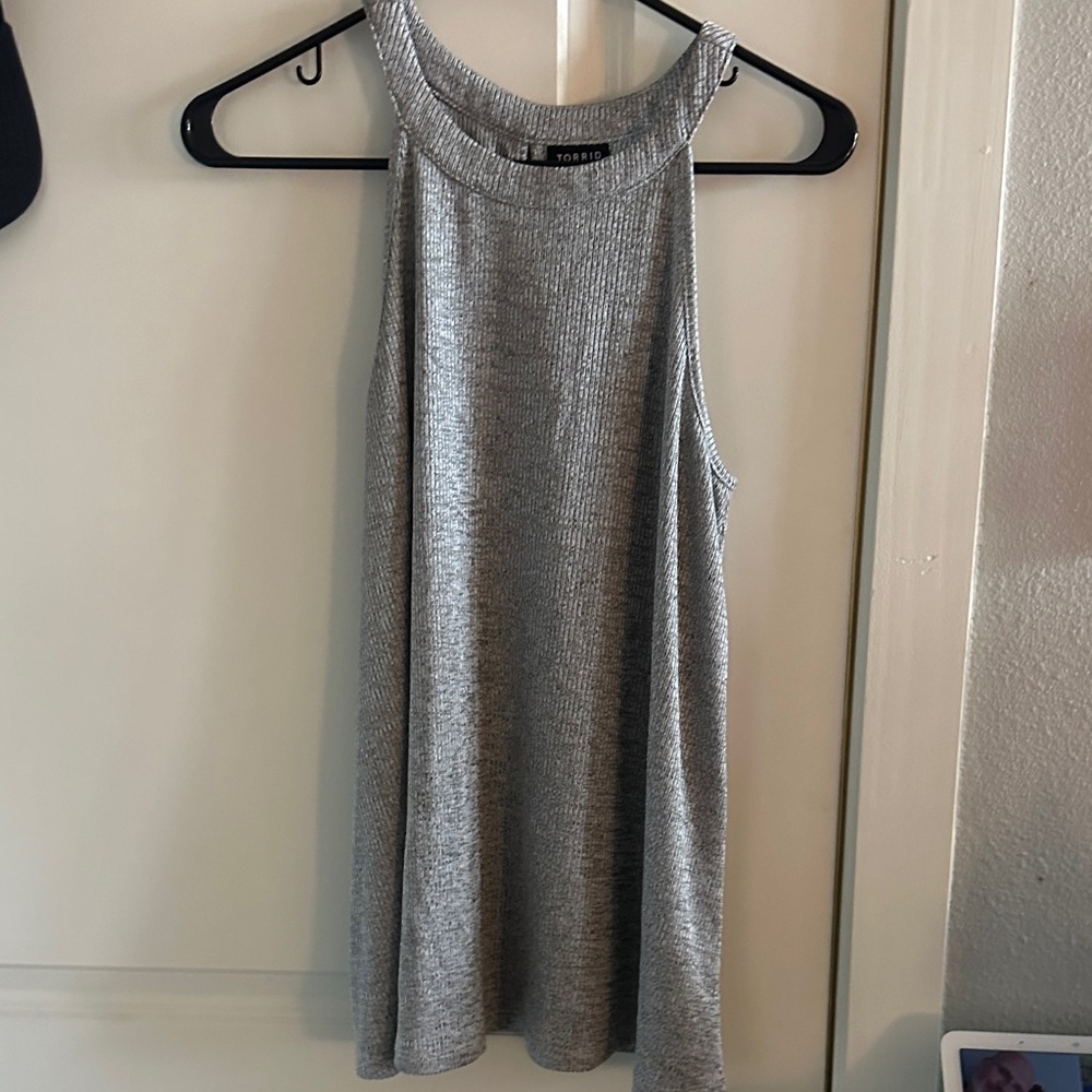Torrid Heather Gray Ribbed Tank Top